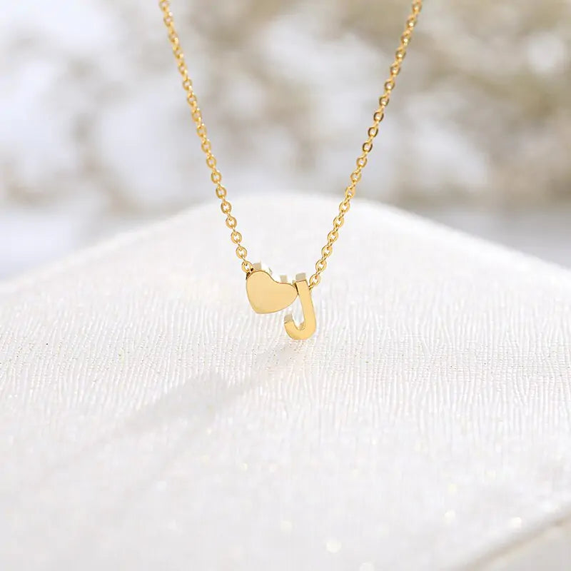 Letter Heart Initial Necklaces - High Trend Coture