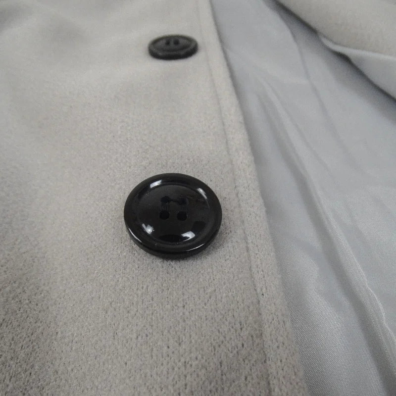 Gabardina para Hombre Básica de Invierno con Botones y Cuello Solapado