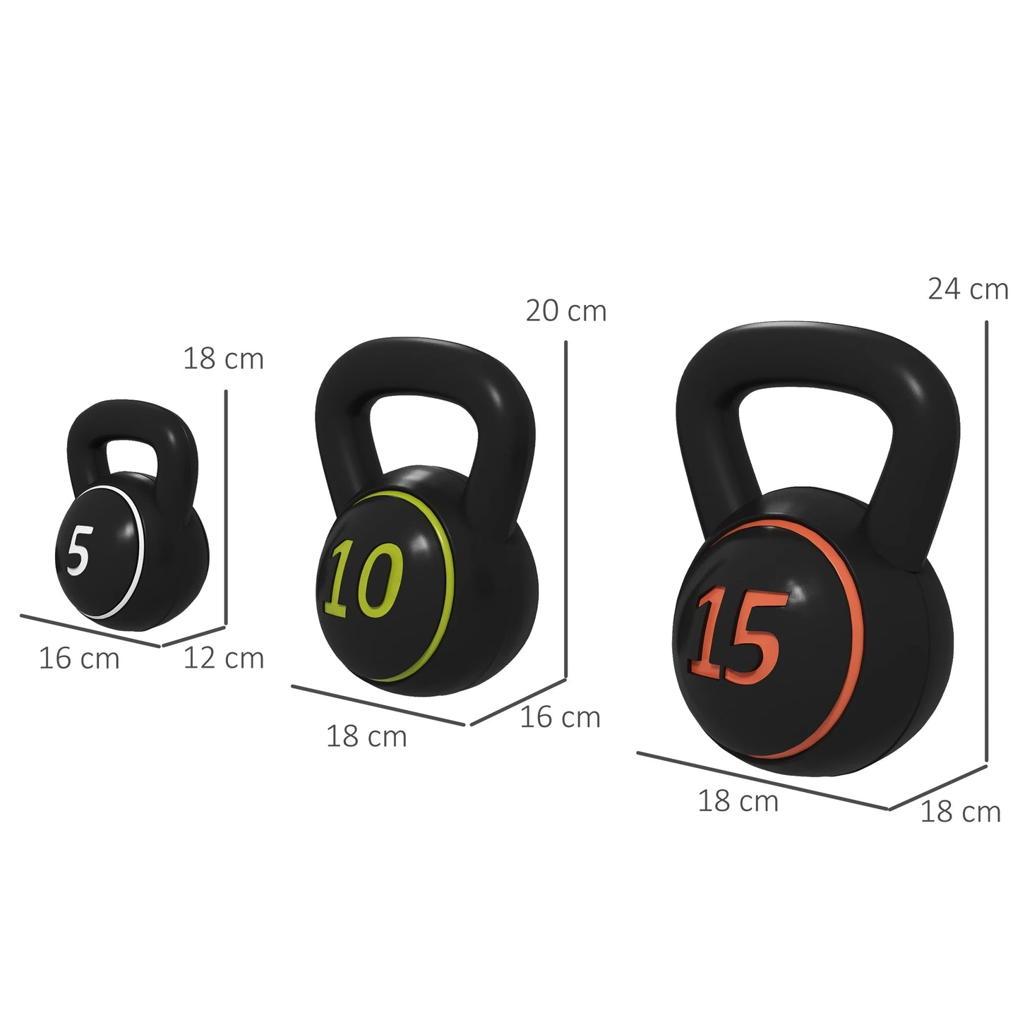 Set de Pesas Rusas 2,2kg 4,5kg 6,8kg Fitness Kettlebell Rellenas de Arena con Mango Ancho Antideslizante para Entrenamiento