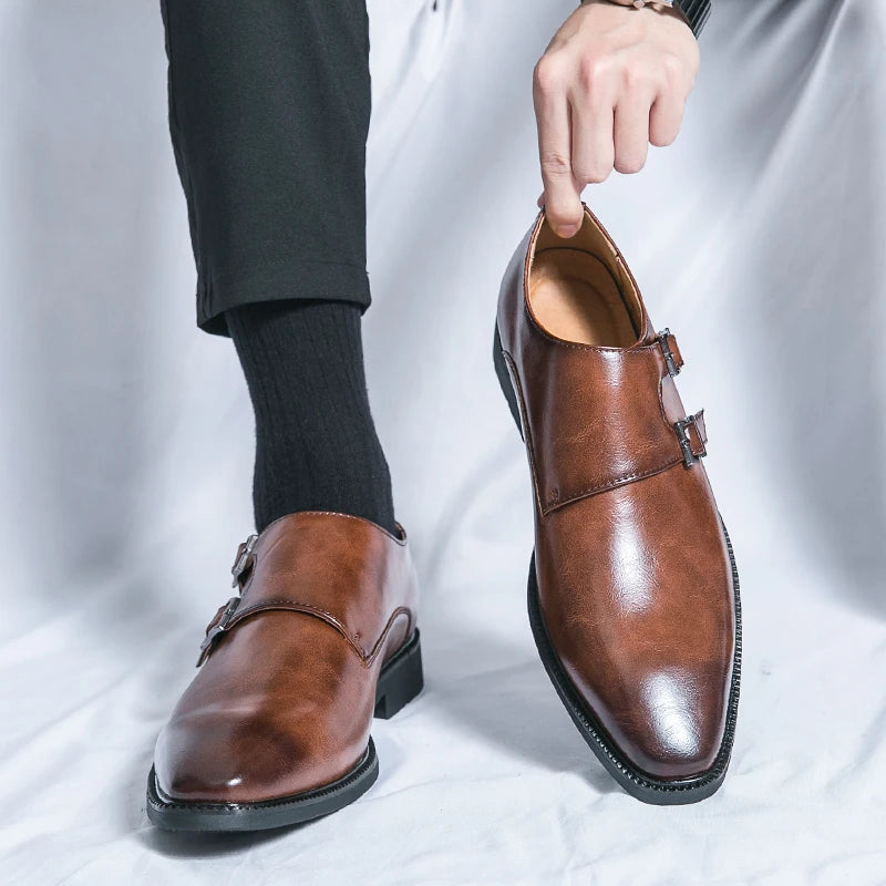Zapatos Oxford para Hombre de Doble Correa con Hebillas