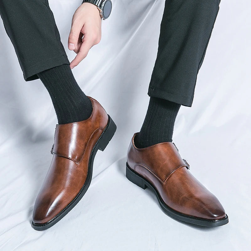 Zapatos Oxford para Hombre de Doble Correa con Hebillas