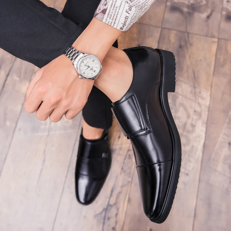 Zapatos Oxford para Hombre De Cuero Genuino Doble Hebilla