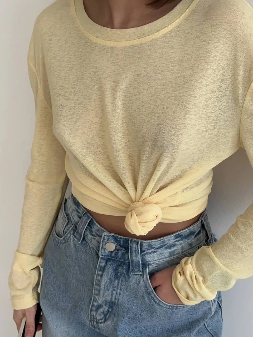Conjunto Mujer Casual Top Manga Larga y Pantalón Fluido
