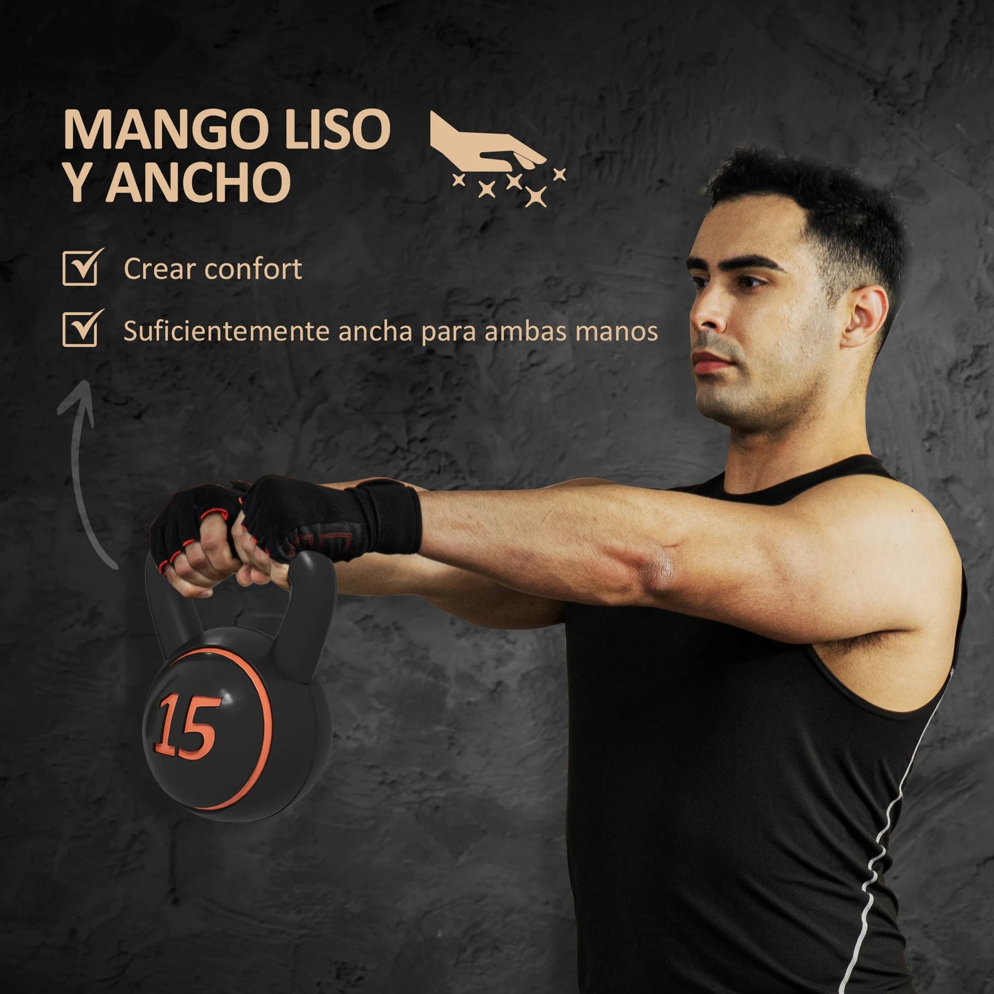 Set de Pesas Rusas 2,2kg 4,5kg 6,8kg Fitness Kettlebell Rellenas de Arena con Mango Ancho Antideslizante para Entrenamiento