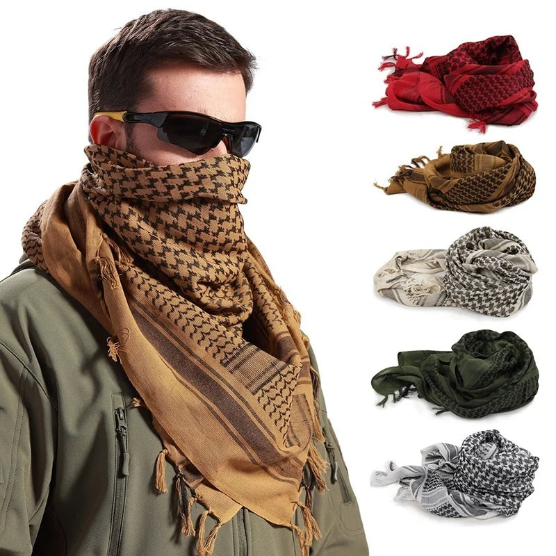 Pañuelo Árabe Táctico Ligero Unisex Bufanda Estilo Keffiyeh Primavera-Verano