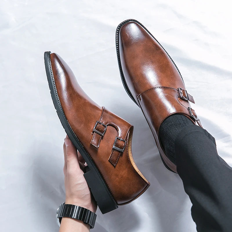 Zapatos Oxford para Hombre de Doble Correa con Hebillas