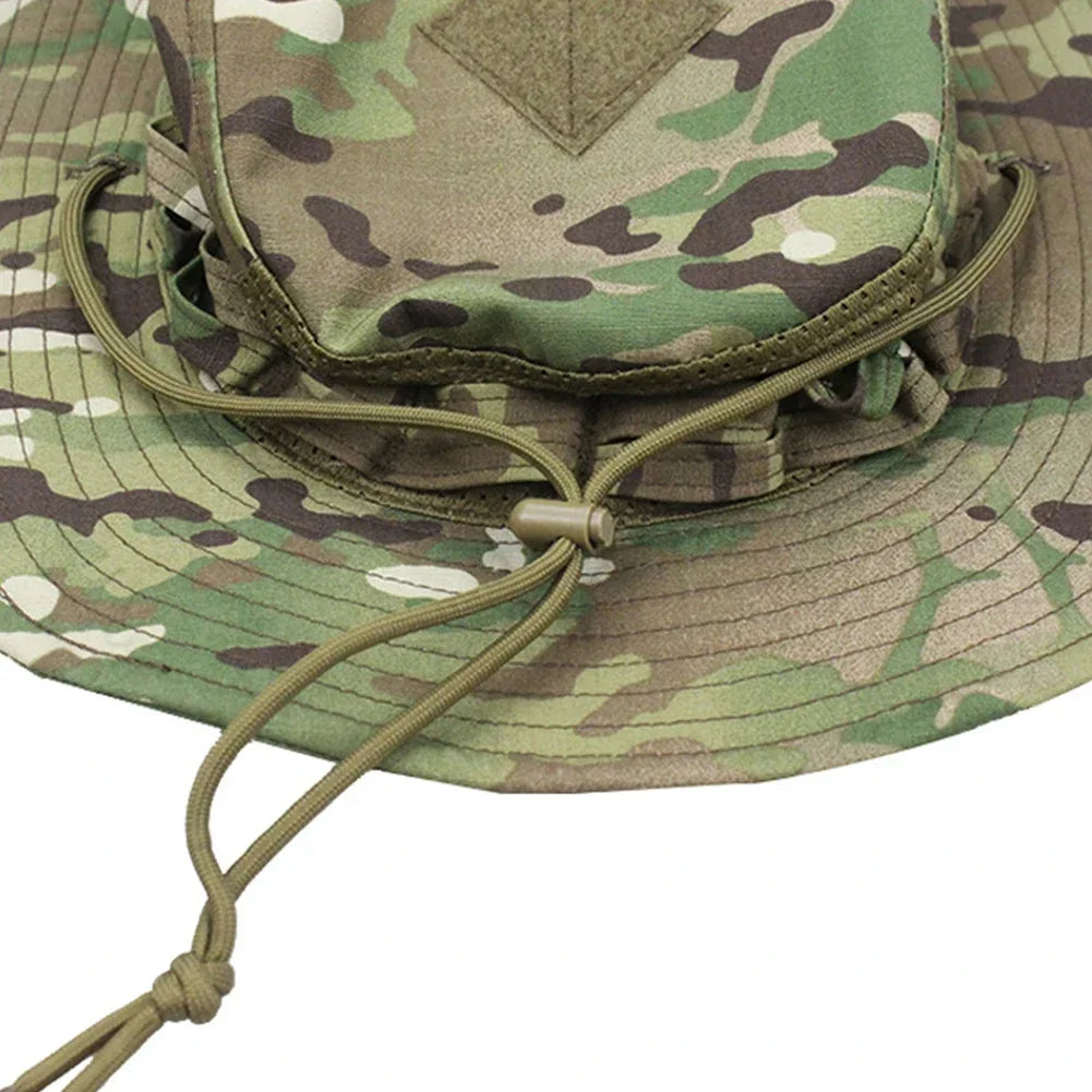 Gorra Boonie Táctica Camuflaje para Hombre con Ala Ancha y Protección Solar