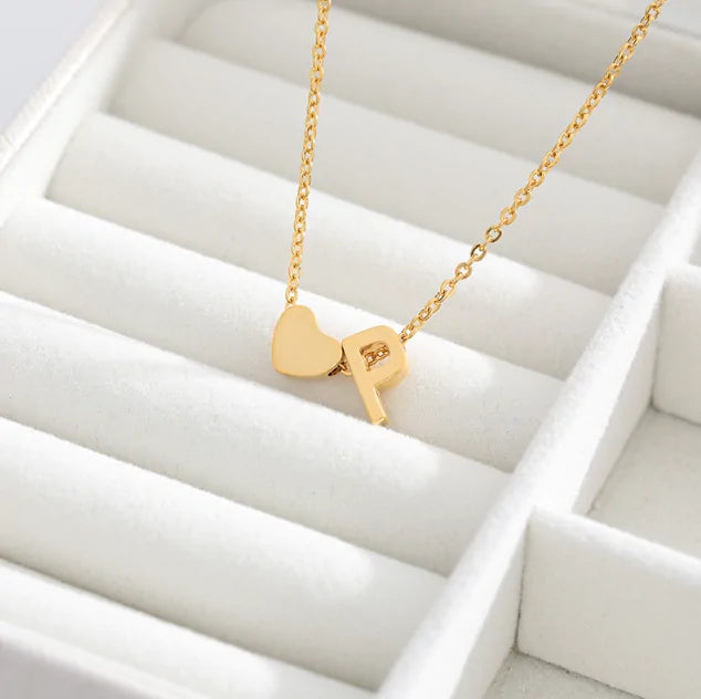 Letter Heart Initial Necklaces - High Trend Coture