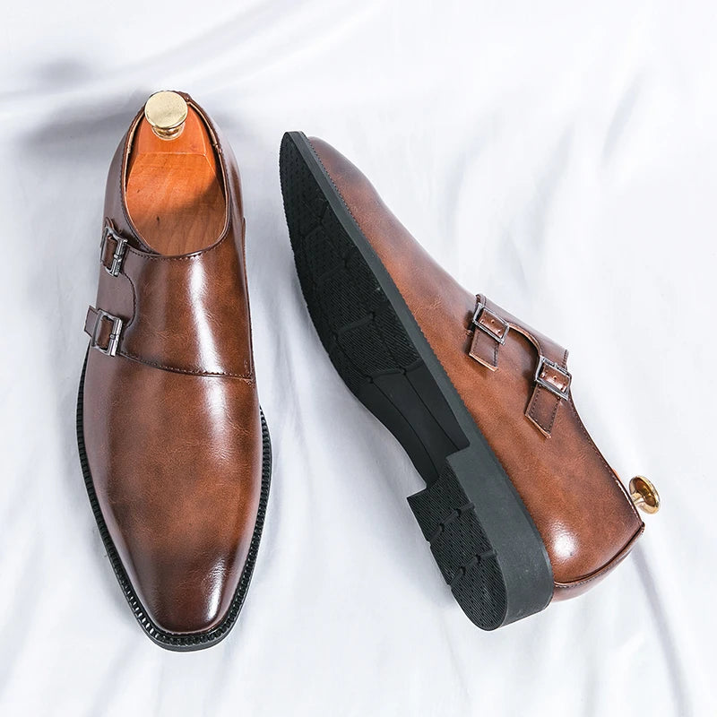 Zapatos Oxford para Hombre de Doble Correa con Hebillas