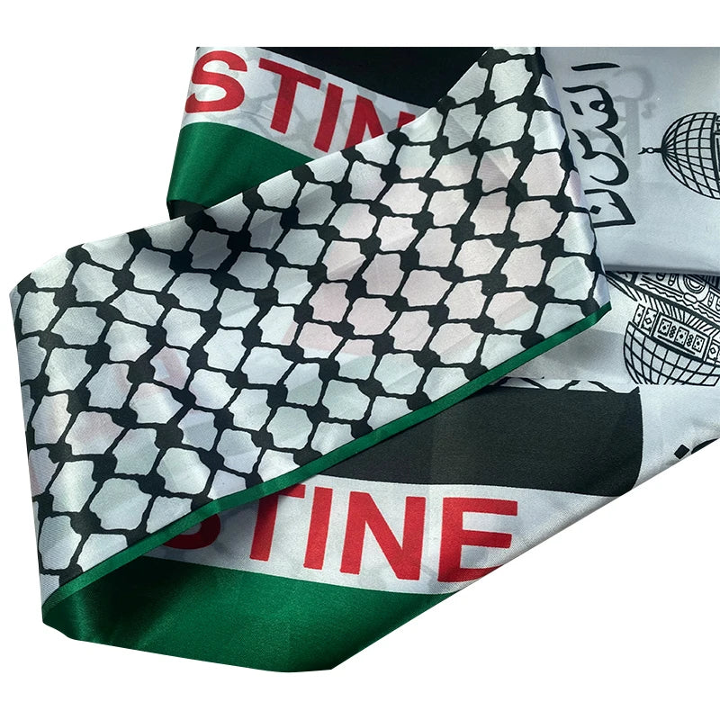 Pañuelo Satín Palestina 14x130 cm | Día Nacional y Shawl Oficial