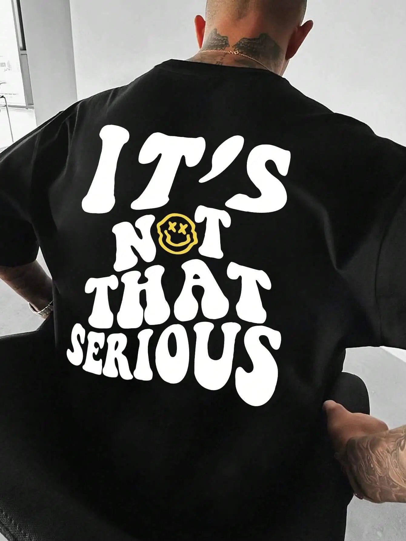 Camiseta de Manga Corta Estampada Oversize It´s Not That Serious - High Trend Coture