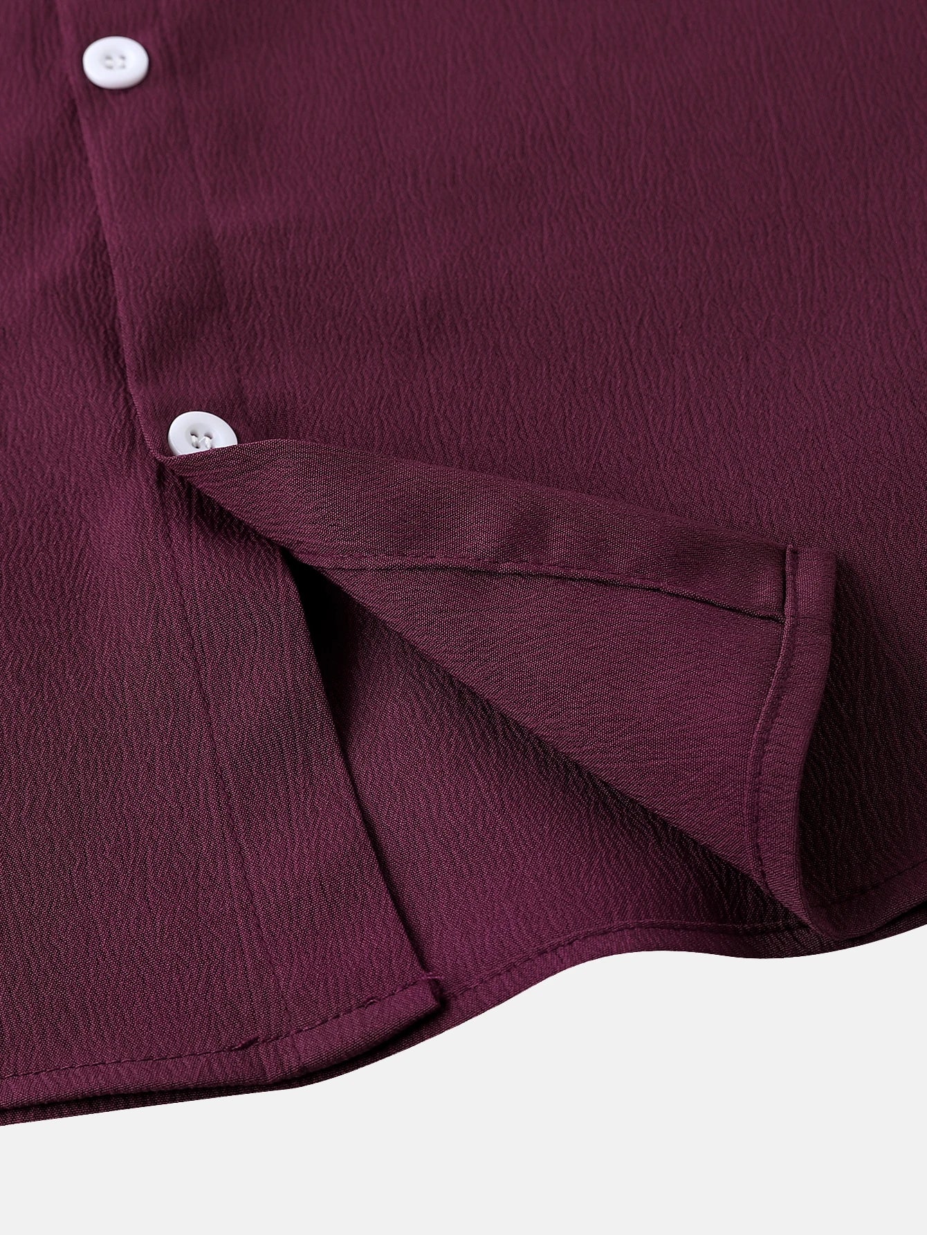 Camisa Henley Casual de Manga Corta Lisa con Botones - High Trend Coture
