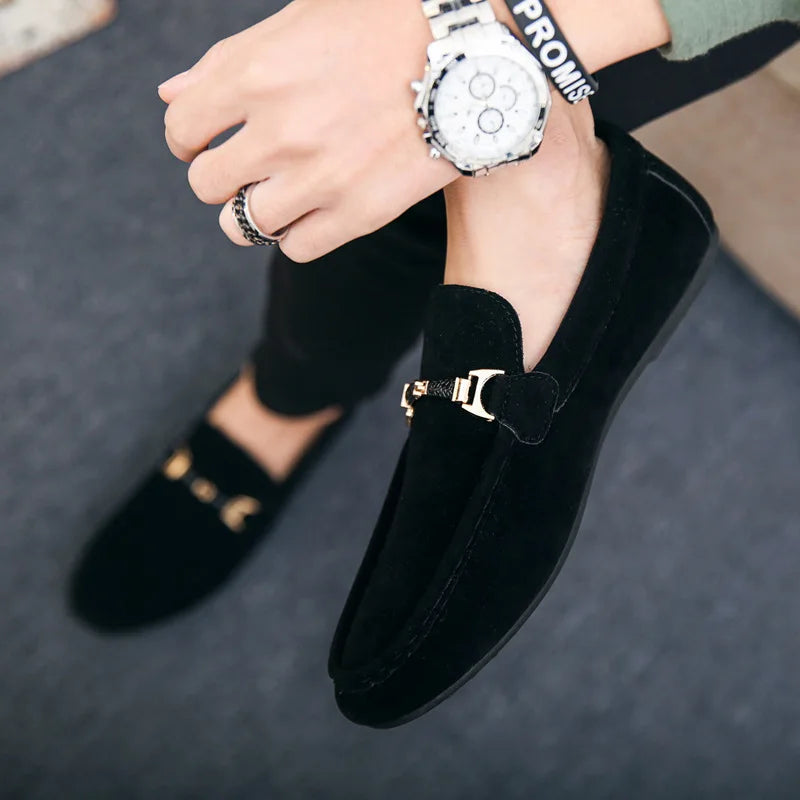 Mocasines de Ante para Hombre Planos Slips-On