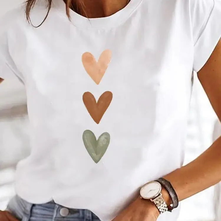 Camiseta Mujer Estampada Manga Corta Casual Y2K