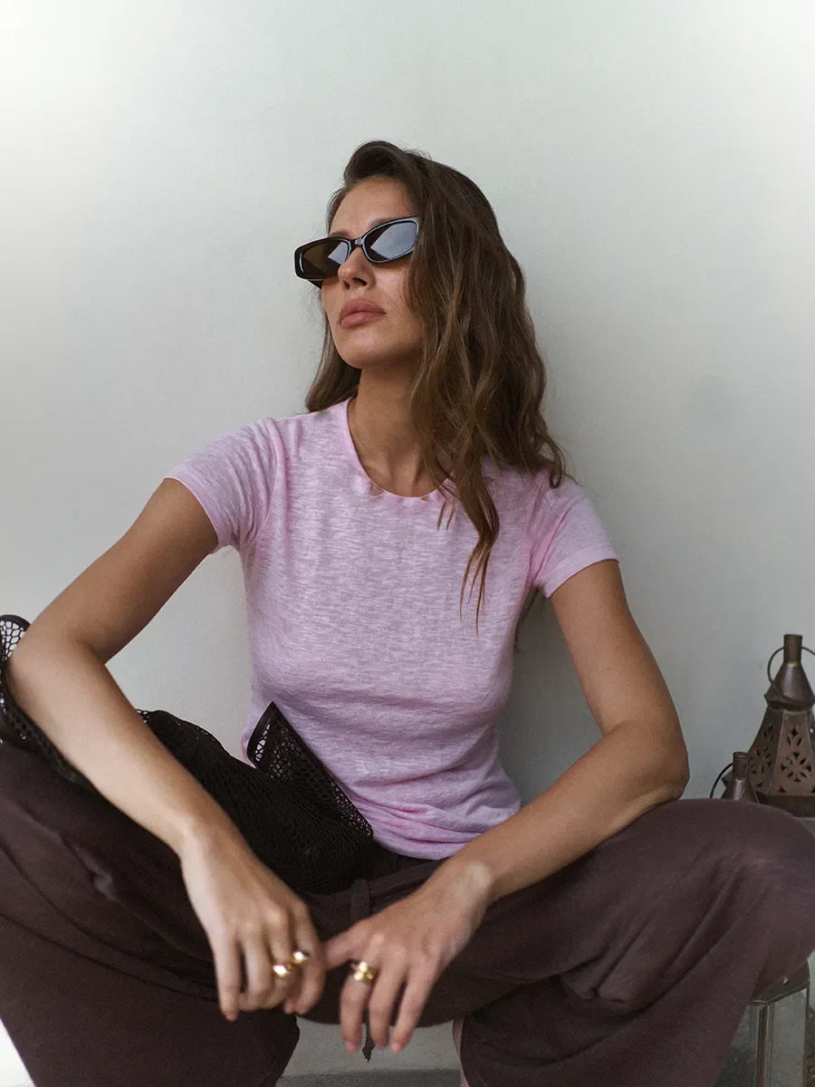 Conjunto Mujer Casual Top Manga Larga y Pantalón Fluido