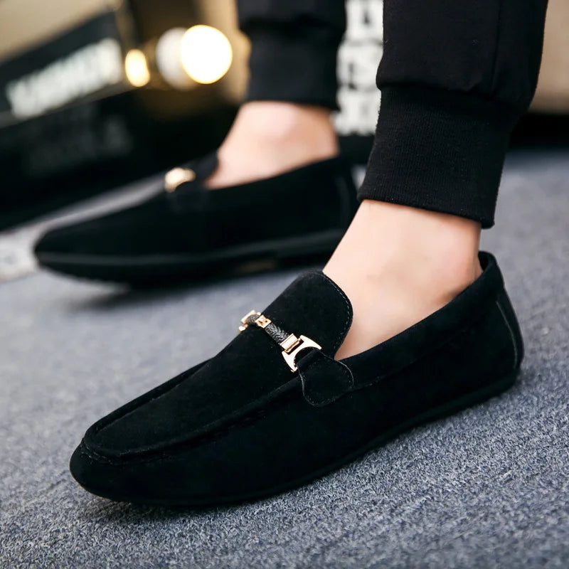 Mocasines de Ante para Hombre Planos Slips-On