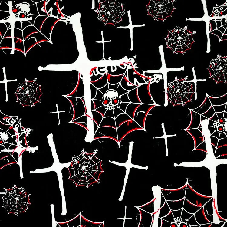 Bandana Cuadrada Algodón 100% con Calaveras Paisley
