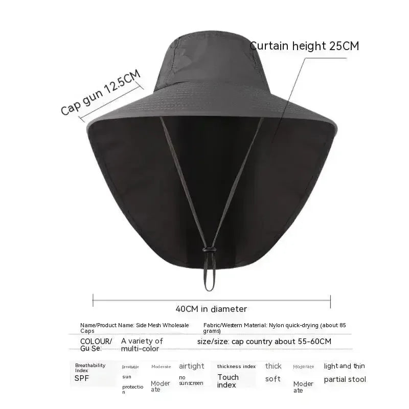 Sombrero de Ala Ancha Unisex con Protección Solar y Cuello | Outdoor