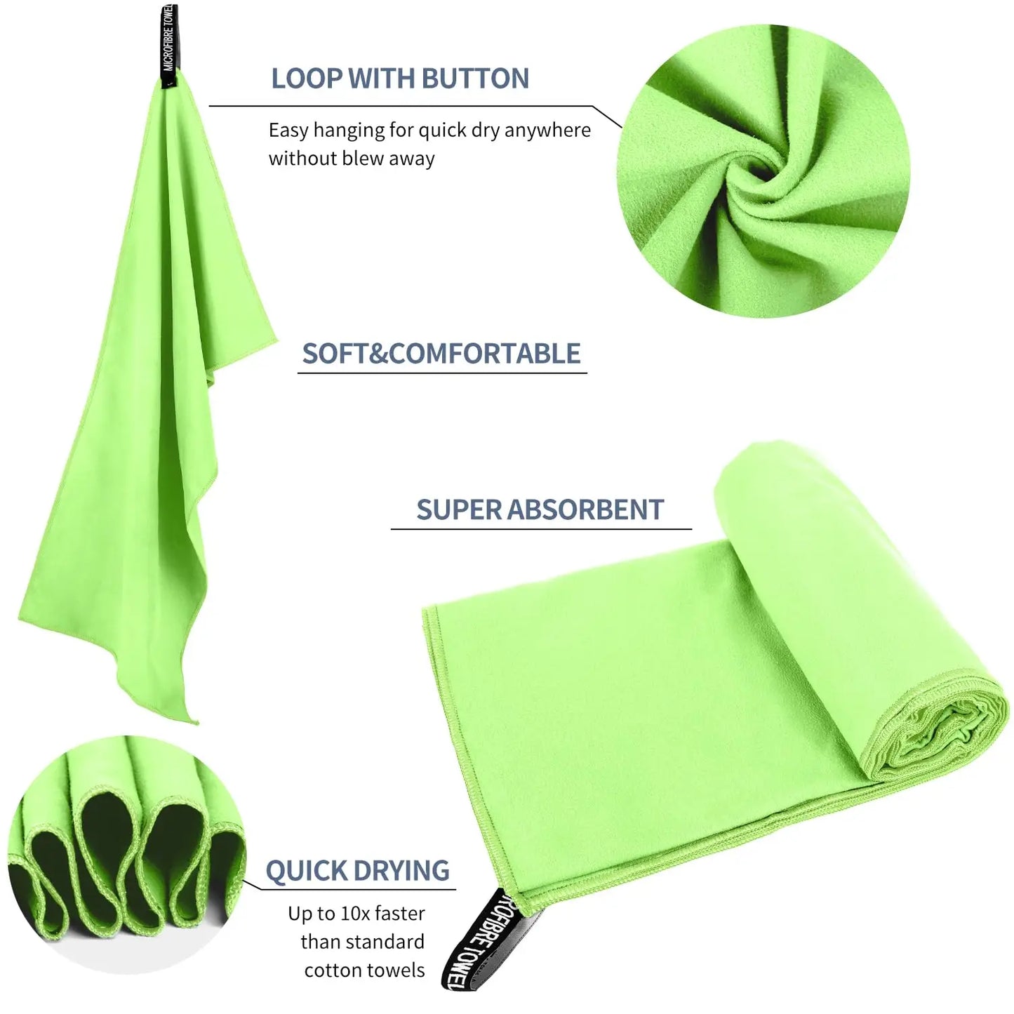 Toalla Deportiva Súper Absorbente Microfibra