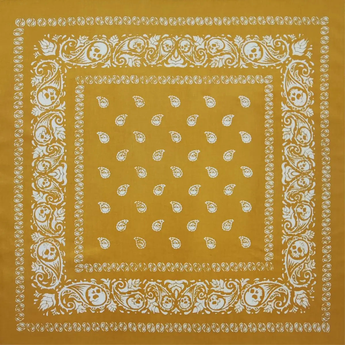 Bandana Cuadrada Algodón 100% con Calaveras Paisley