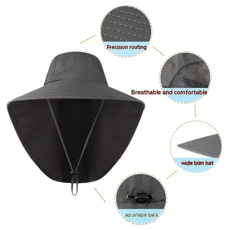 Sombrero de Ala Ancha Unisex con Protección Solar y Cuello | Outdoor