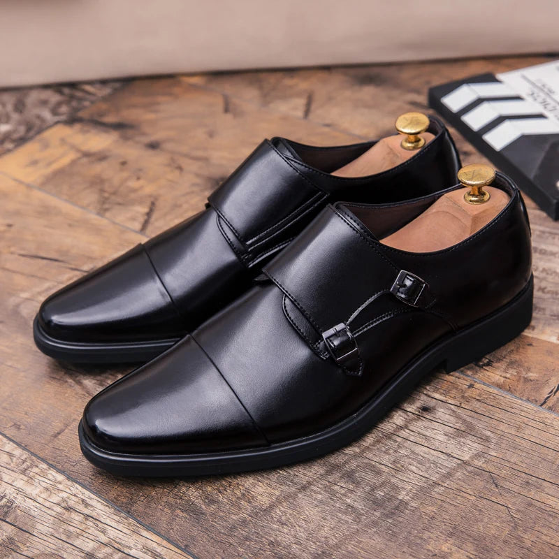 Zapatos Oxford para Hombre De Cuero Genuino Doble Hebilla