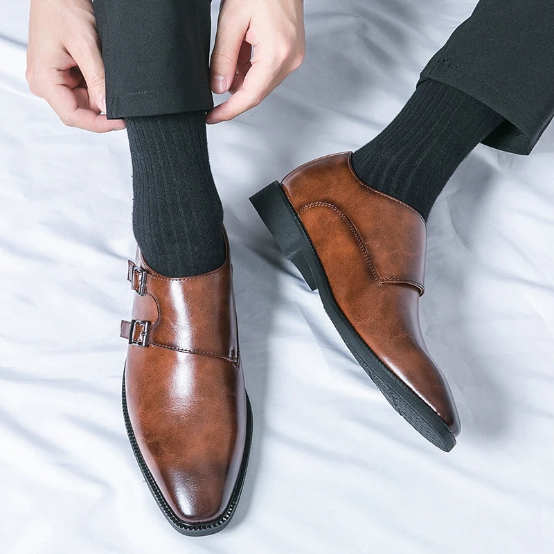 Zapatos Oxford para Hombre de Doble Correa con Hebillas