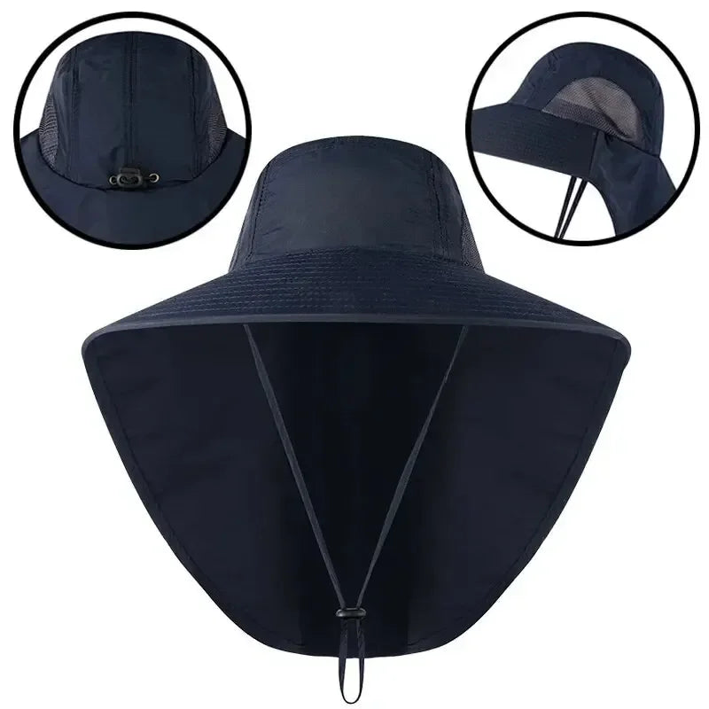 Sombrero de Ala Ancha Unisex con Protección Solar y Cuello | Outdoor