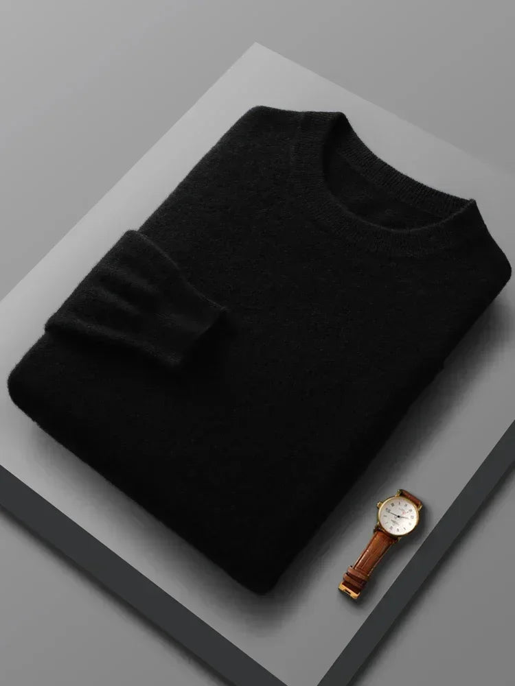 Jersey de Lana Merino 100% para Hombre con Cuello Redondo