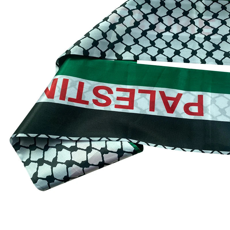 Pañuelo Satín Palestina 14x130 cm | Día Nacional y Shawl Oficial