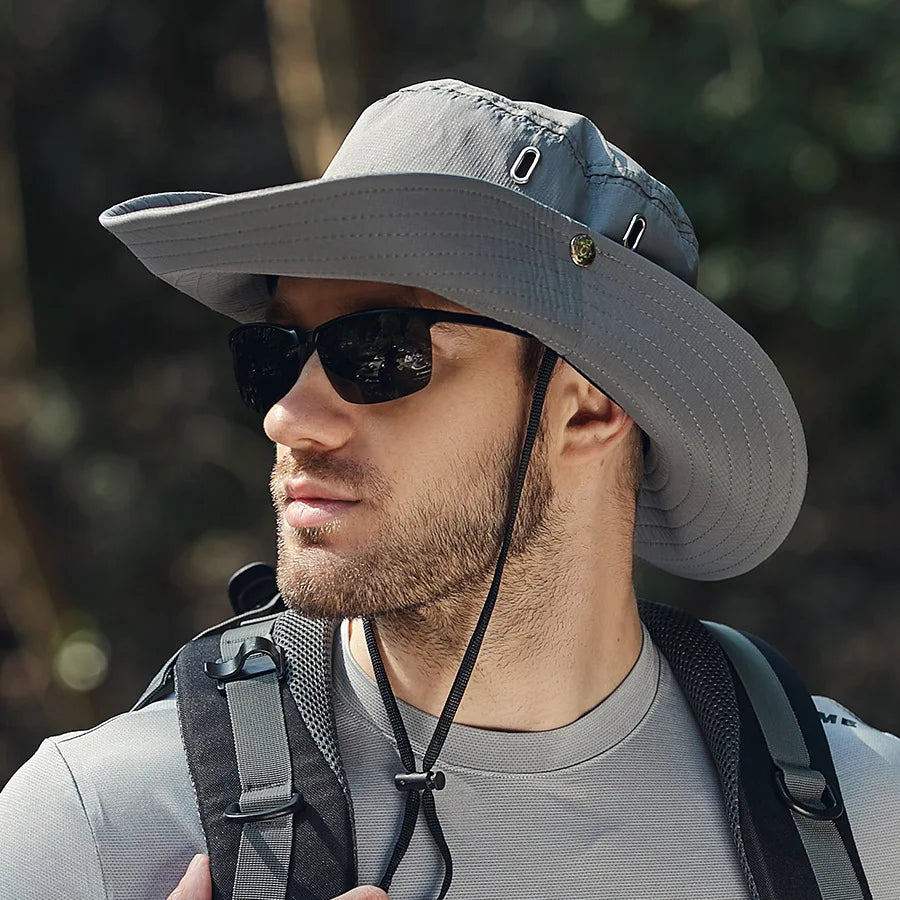 Sombrero Bucket para Hombre de Verano con Ala Ancha y Protección Solar