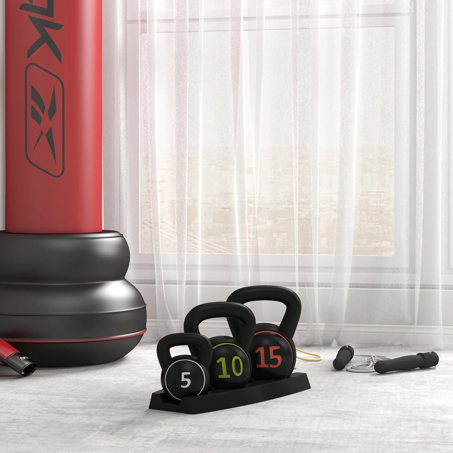 Set de Pesas Rusas 2,2kg 4,5kg 6,8kg Fitness Kettlebell Rellenas de Arena con Mango Ancho Antideslizante para Entrenamiento