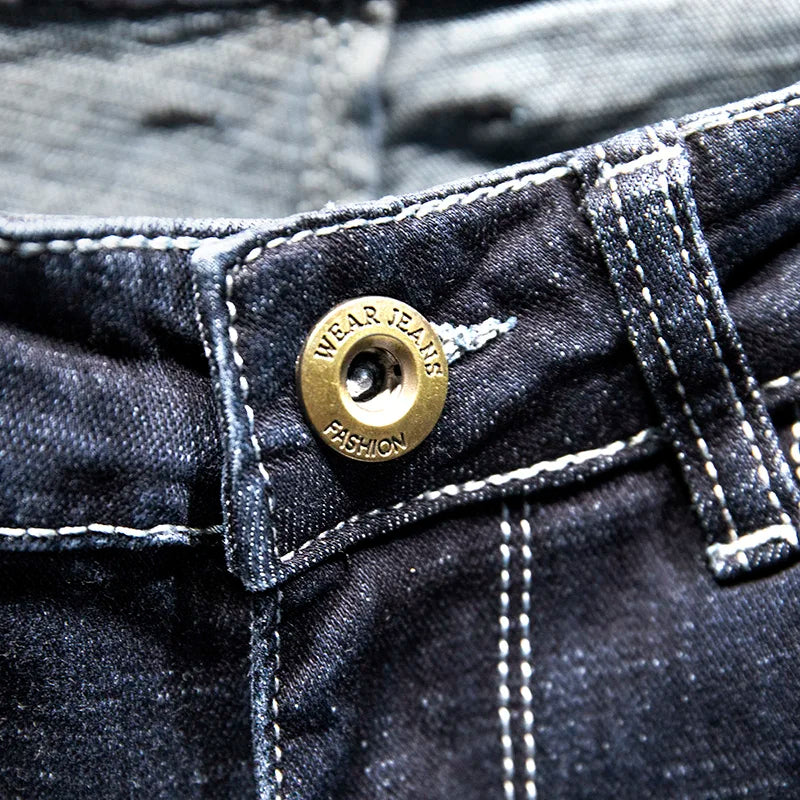 Pantalones Vaqueros para Hombre Rasgados Elásticos