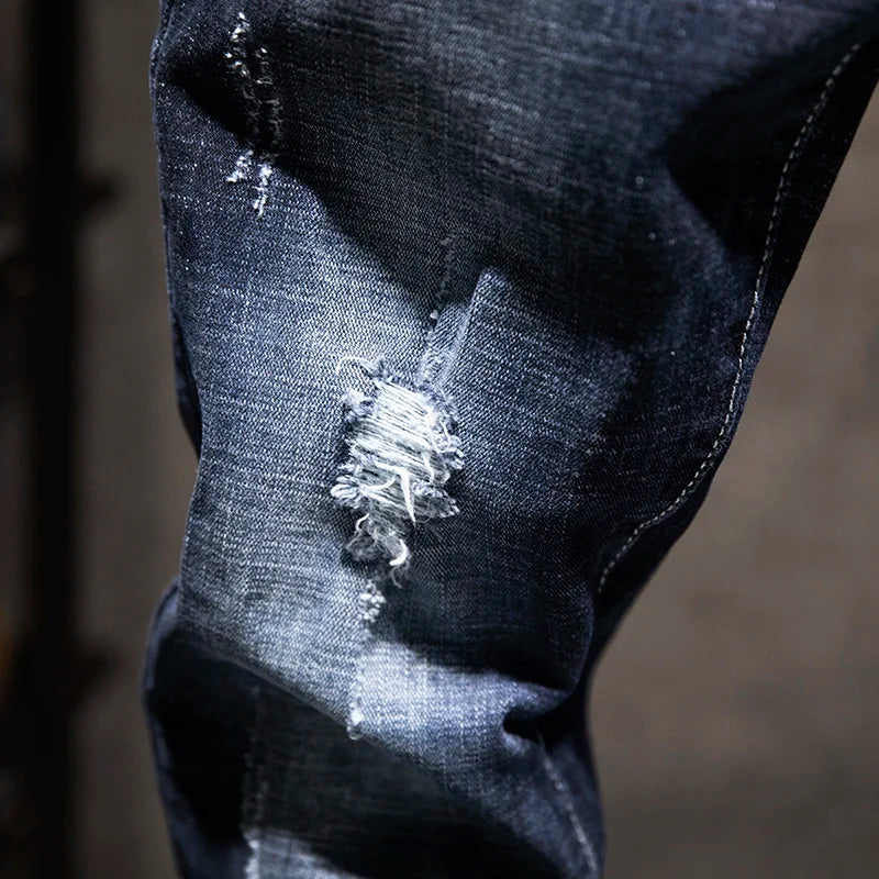 Pantalones Vaqueros para Hombre Rasgados Elásticos