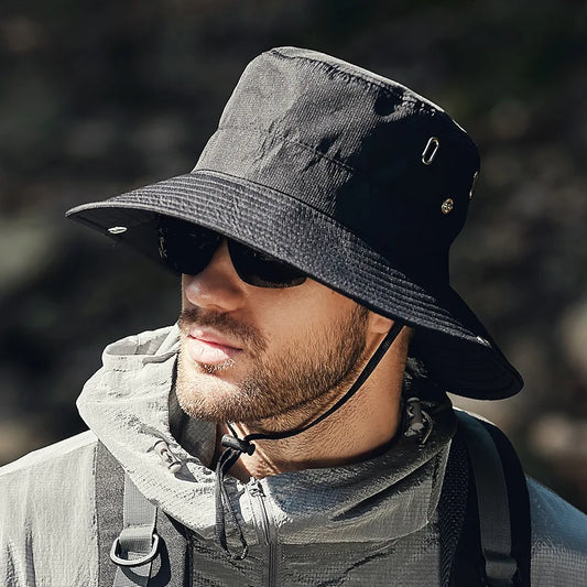 Sombrero Bucket para Hombre de Verano con Ala Ancha y Protección Solar