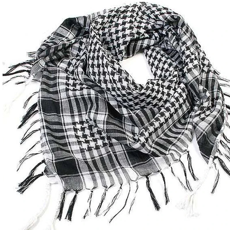 Pañuelo Árabe Táctico Ligero Unisex Bufanda Estilo Keffiyeh Primavera-Verano