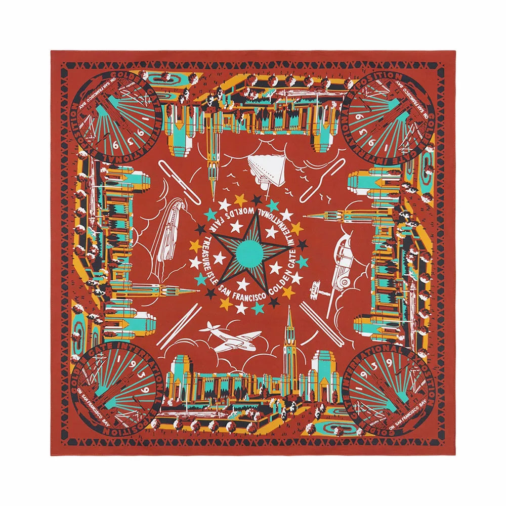 Bandana Cuadrada de Algodón con Estampado Hip Hop Skull Unisex