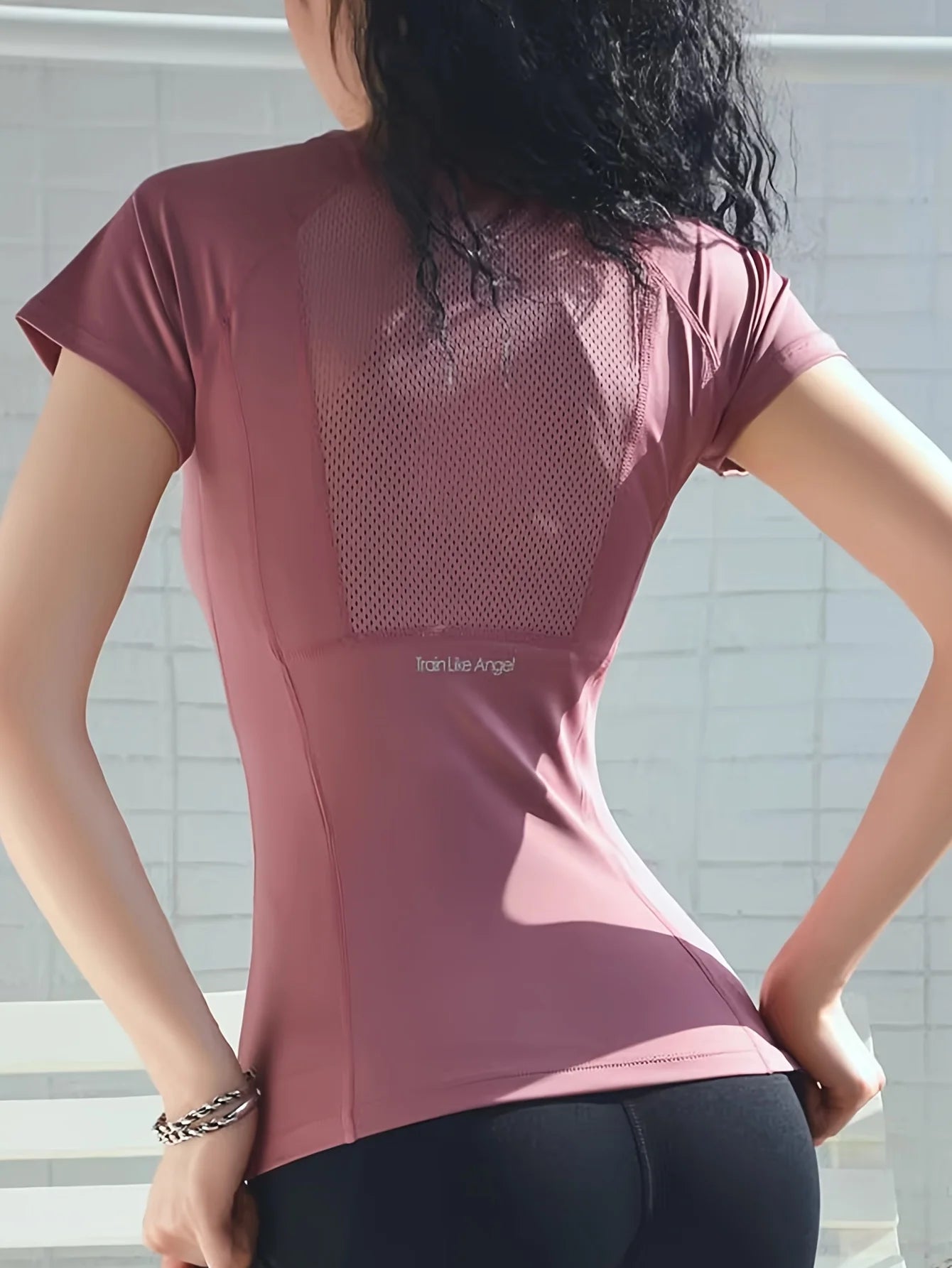 Camiseta Deportiva Mujer Transpirable Manga Corta Fitness