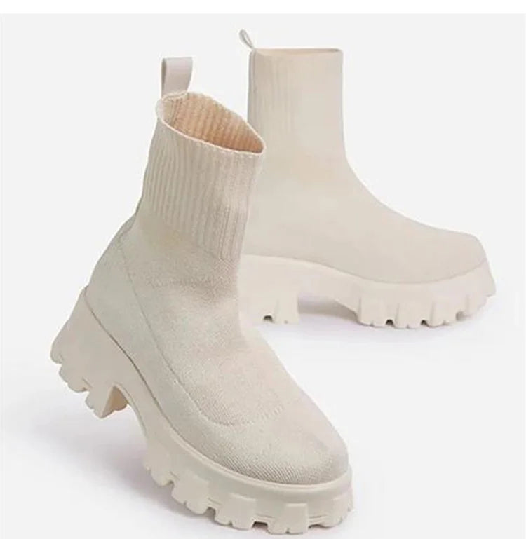 Botas para Mujer con Plataforma Estilo Calcetín