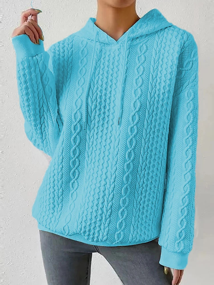 Sudadera con Capucha para Mujer de Punto Casual Otoño e Invierno