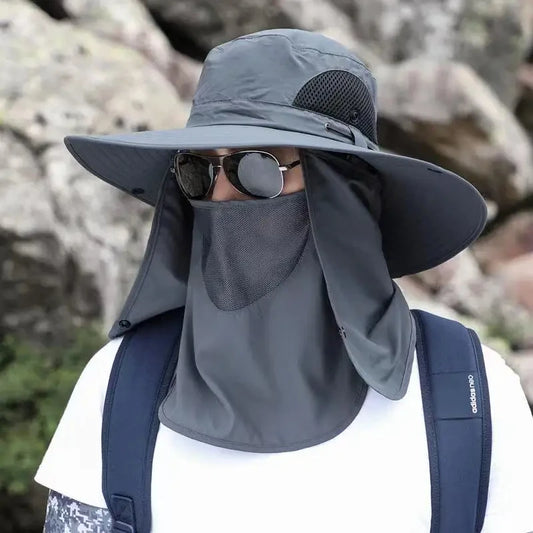 Sombrero Outdoor de Pesca para Hombre con Ala Ancha y Protección Solar UV