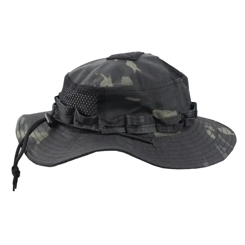 Gorra Boonie Táctica Camuflaje para Hombre con Ala Ancha y Protección Solar