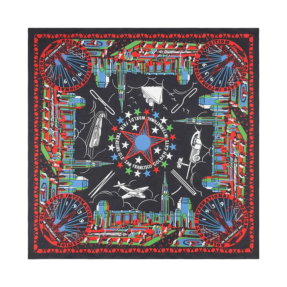 Bandana Cuadrada de Algodón con Estampado Hip Hop Skull Unisex