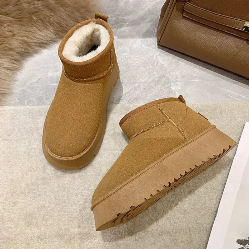 Botines Estilo Ugg para Mujer con Forro de Peluche