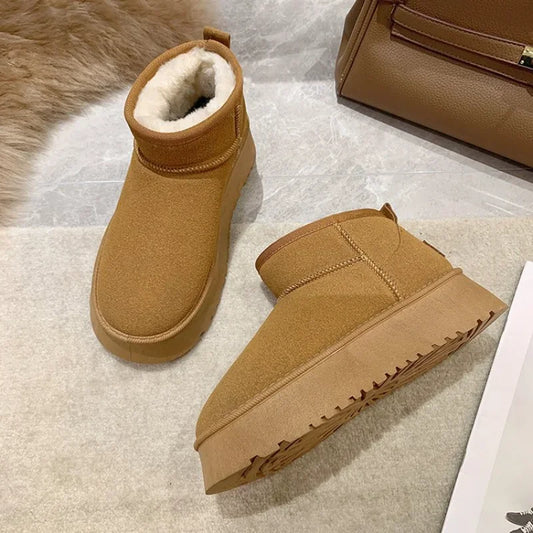 Botines Estilo Ugg para Mujer con Forro de Peluche