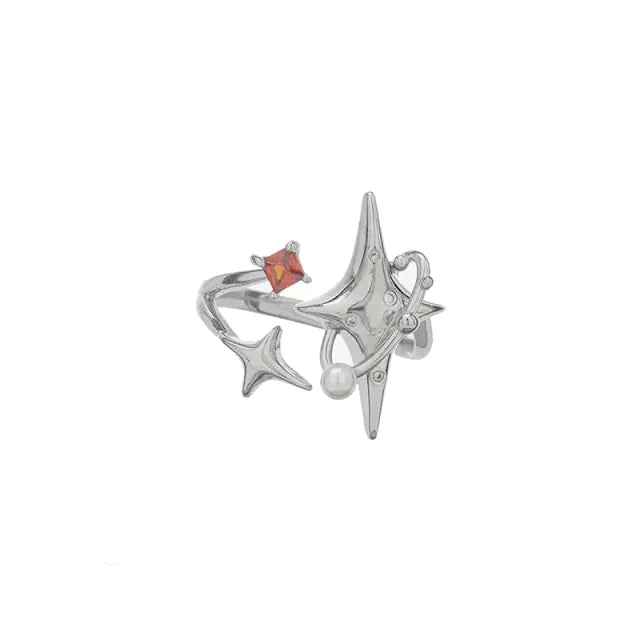 Delicate Zircon Red Square Crystal Rings - High Trend Coture