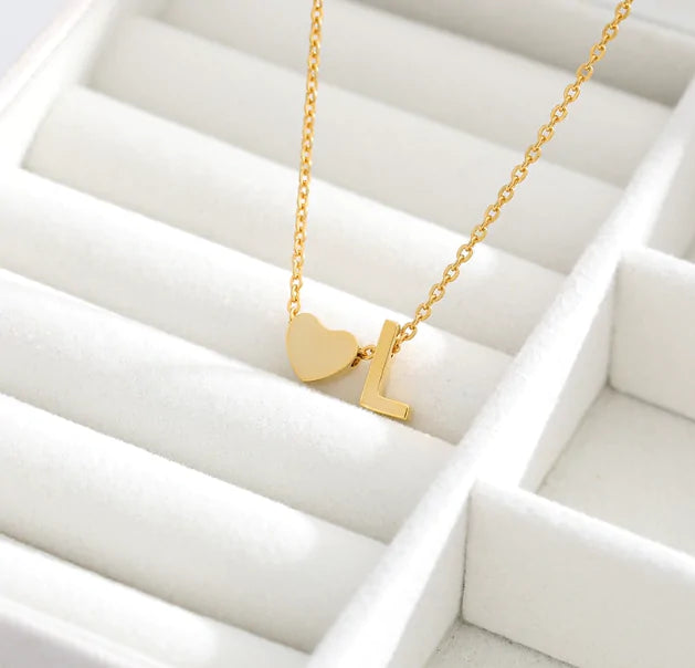 Letter Heart Initial Necklaces - High Trend Coture