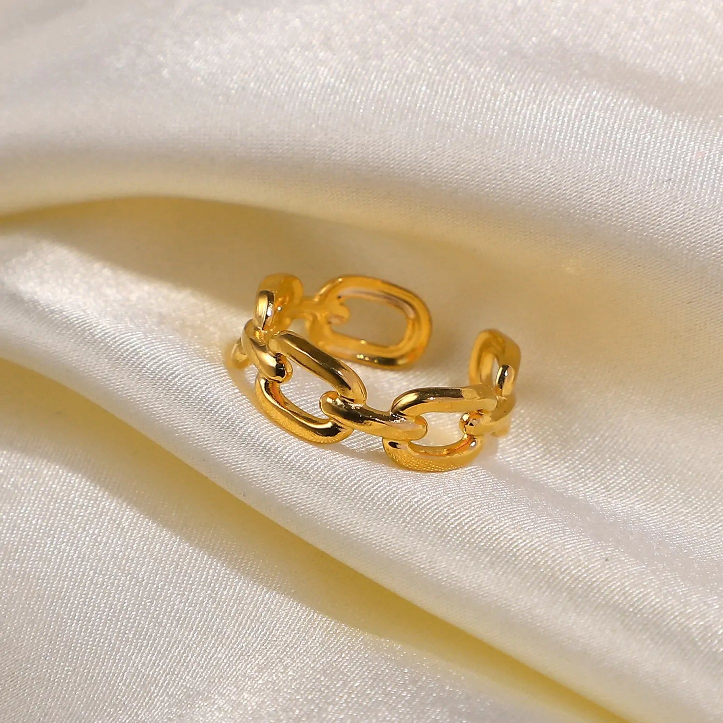 Twisted Link Chain Open Rings - High Trend Coture