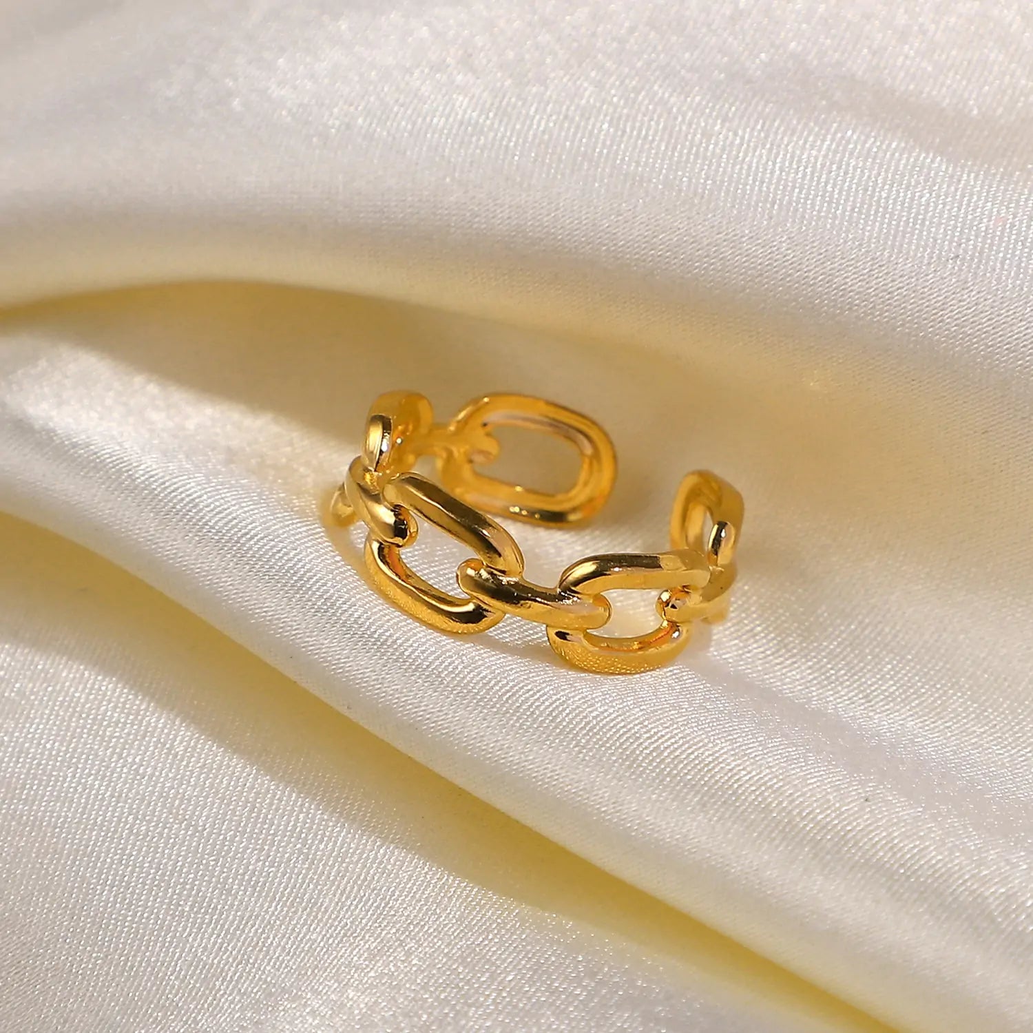 Twisted Link Chain Open Rings - High Trend Coture