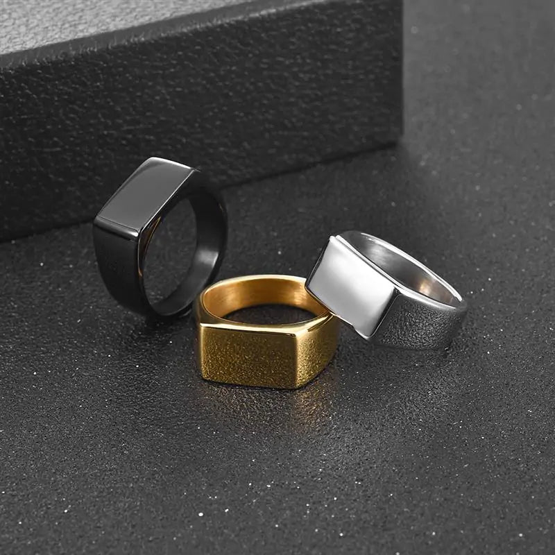 Men's Square Charm Ring - High Trend Coture